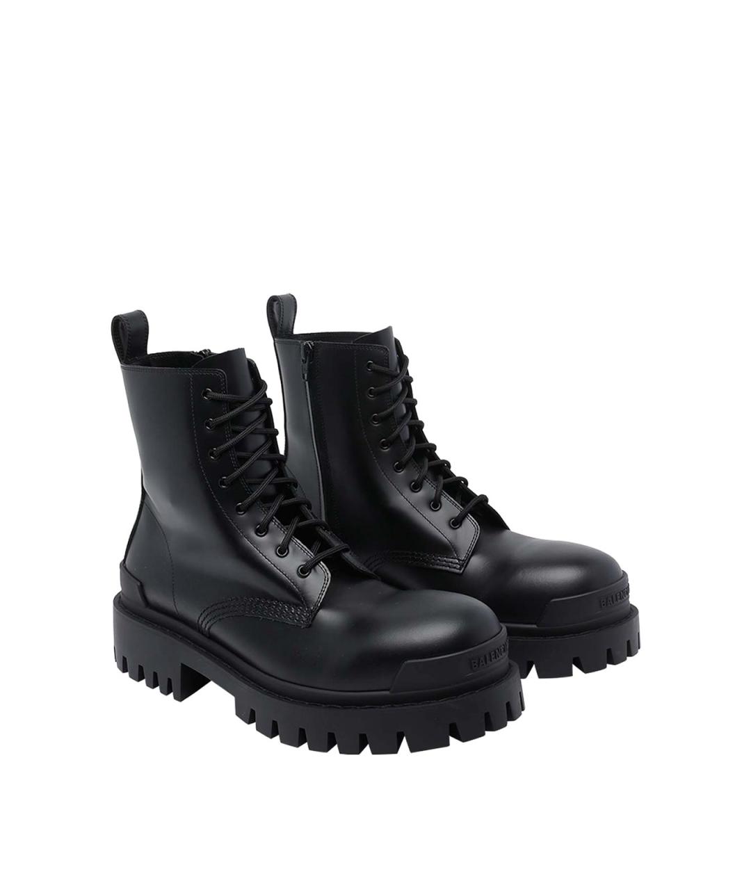 BALENCIAGA Черные кожаные низкие ботинки, фото 2