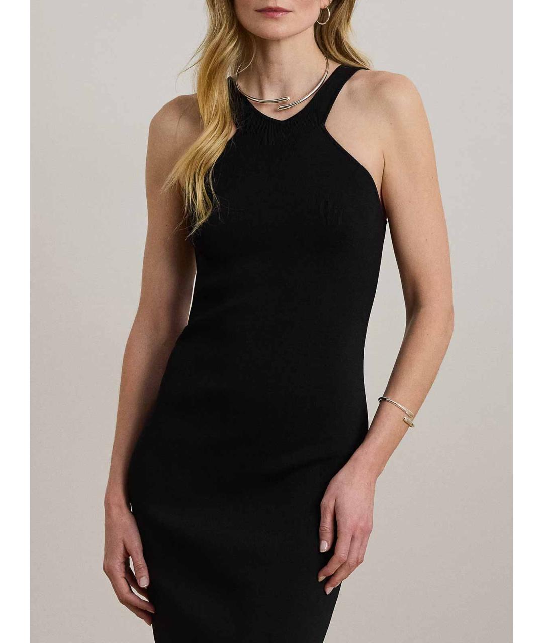 RALPH LAUREN Черное вискозное повседневное платье, фото 4