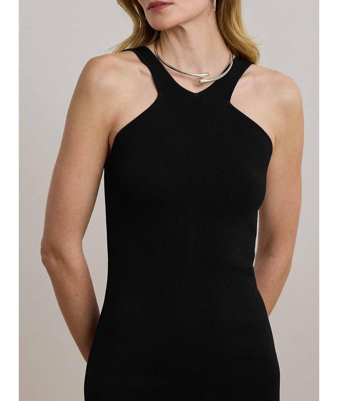 RALPH LAUREN Черное вискозное повседневное платье, фото 5