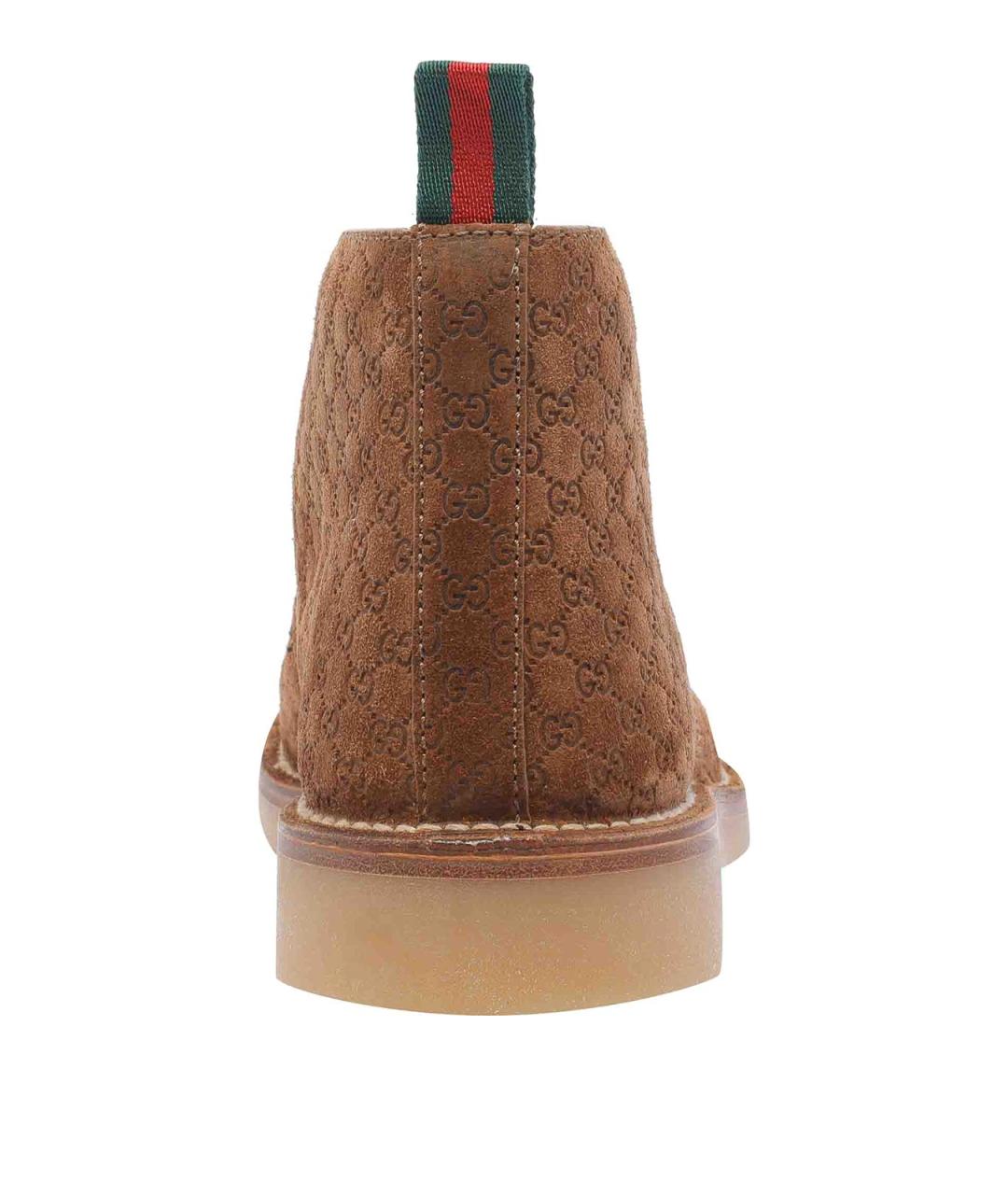 GUCCI Бежевые замшевые высокие ботинки, фото 4