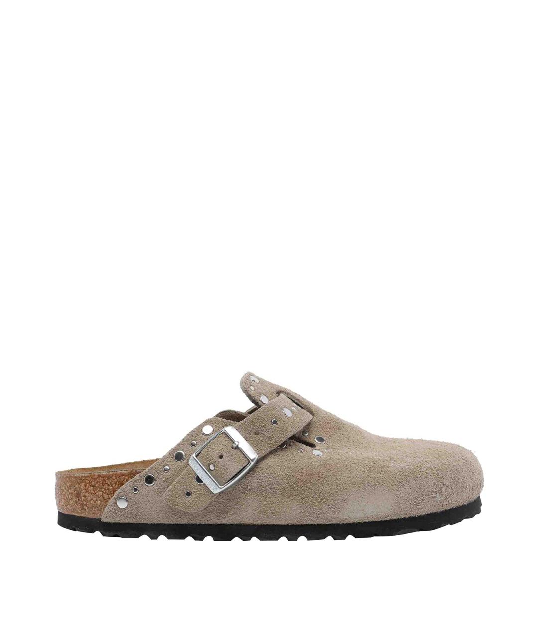BIRKENSTOCK Бежевые замшевые мюли, фото 1