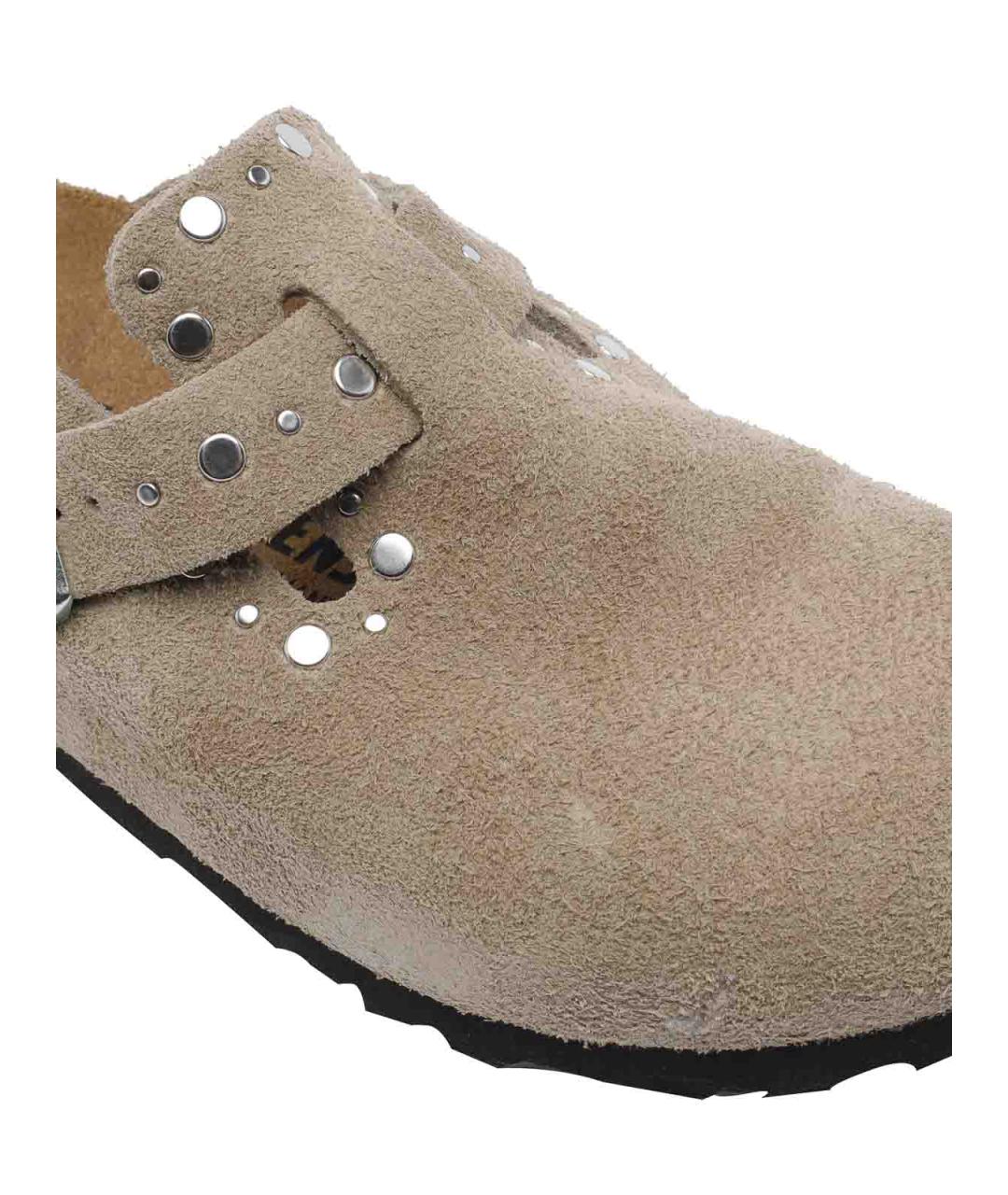 BIRKENSTOCK Бежевые замшевые мюли, фото 3