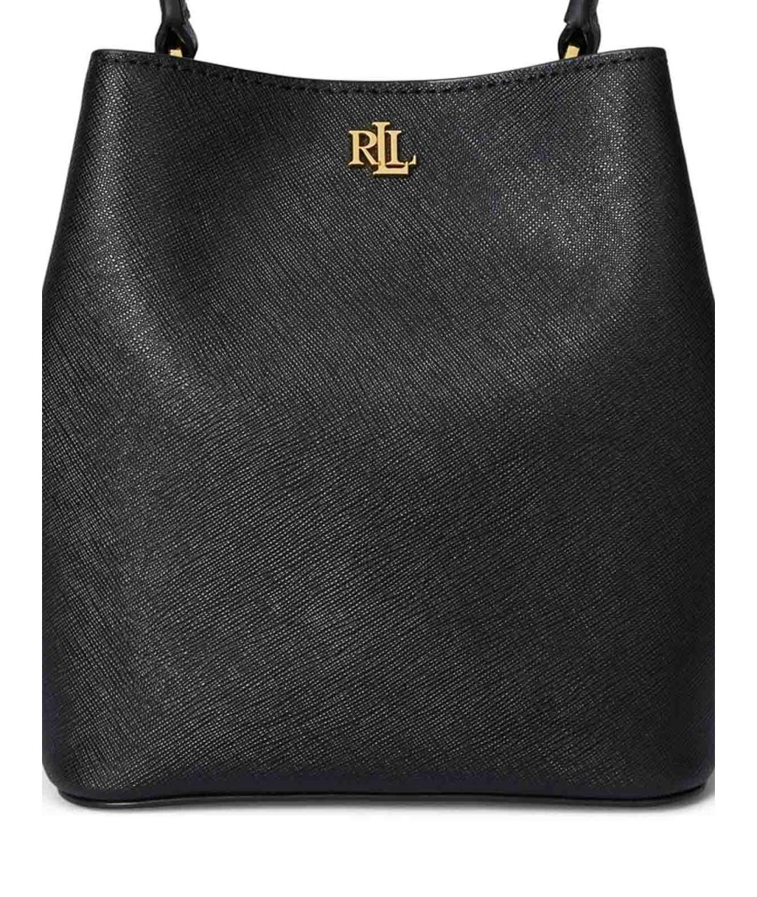 RALPH LAUREN Черная кожаная сумка через плечо, фото 3