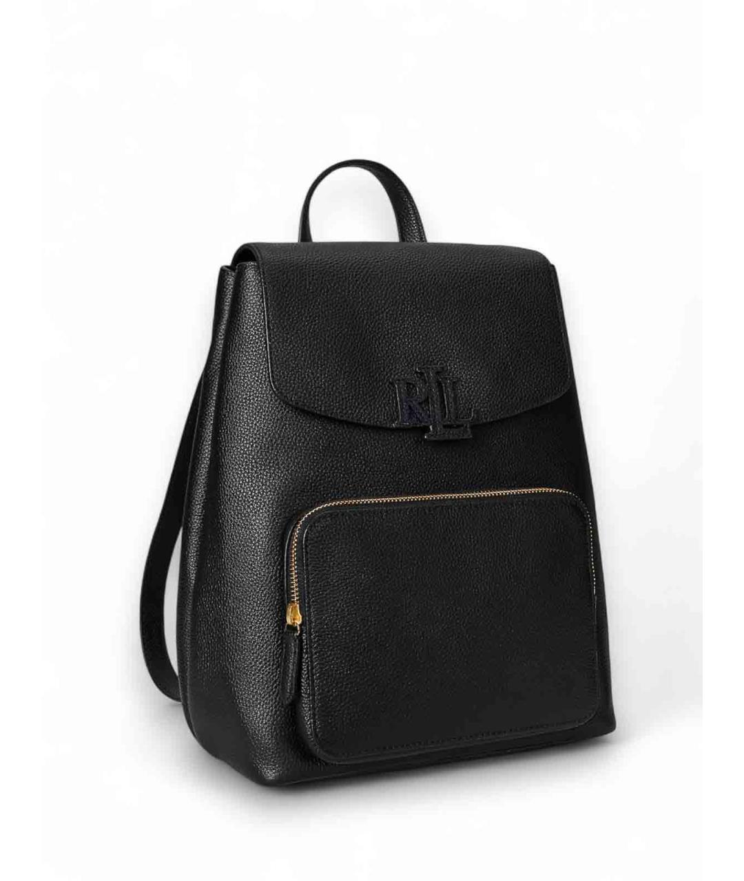 RALPH LAUREN Черный кожаный рюкзак, фото 3