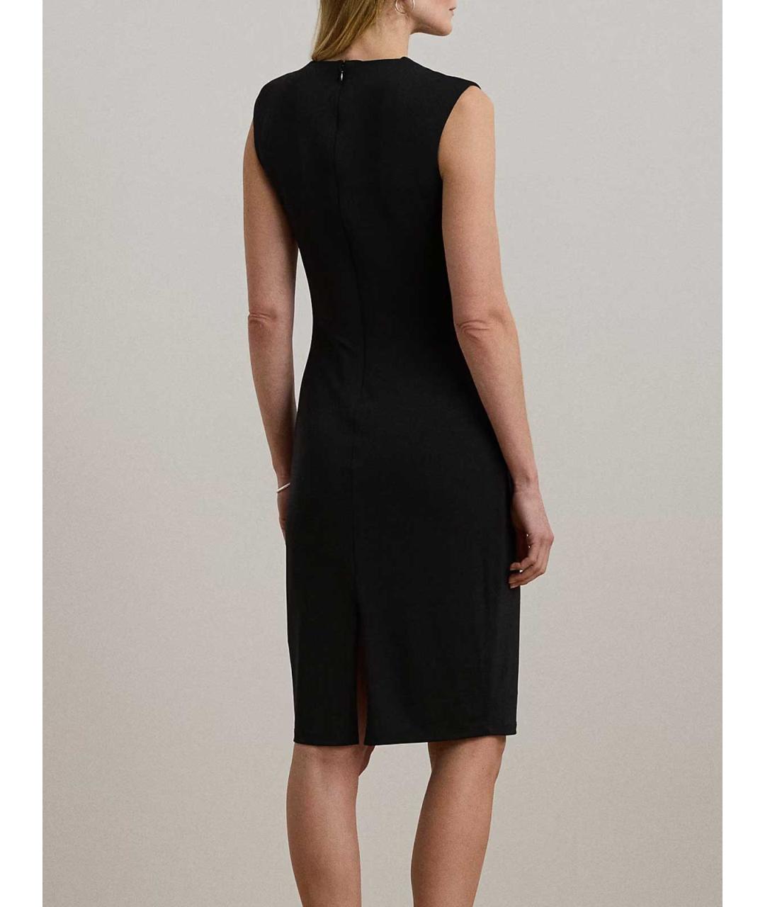 RALPH LAUREN Черное полиэстеровое коктейльное платье, фото 3