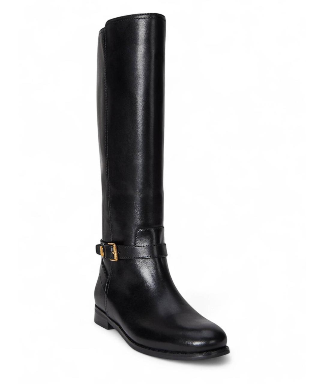 RALPH LAUREN Черные кожаные сапоги, фото 2