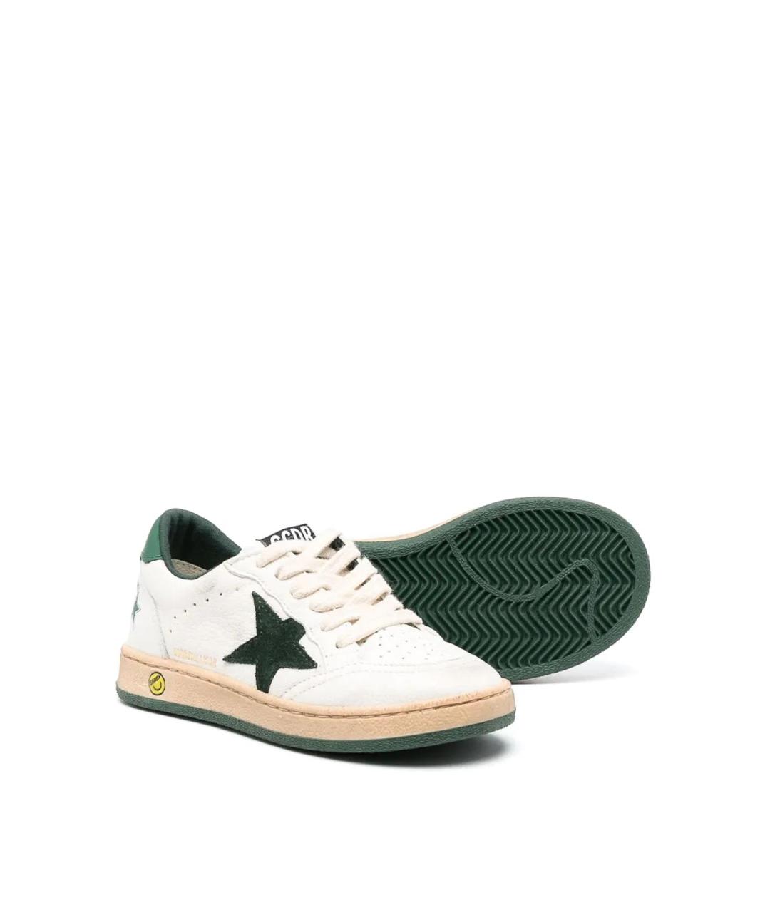 GOLDEN GOOSE Белая кожаная юбка миди, фото 3