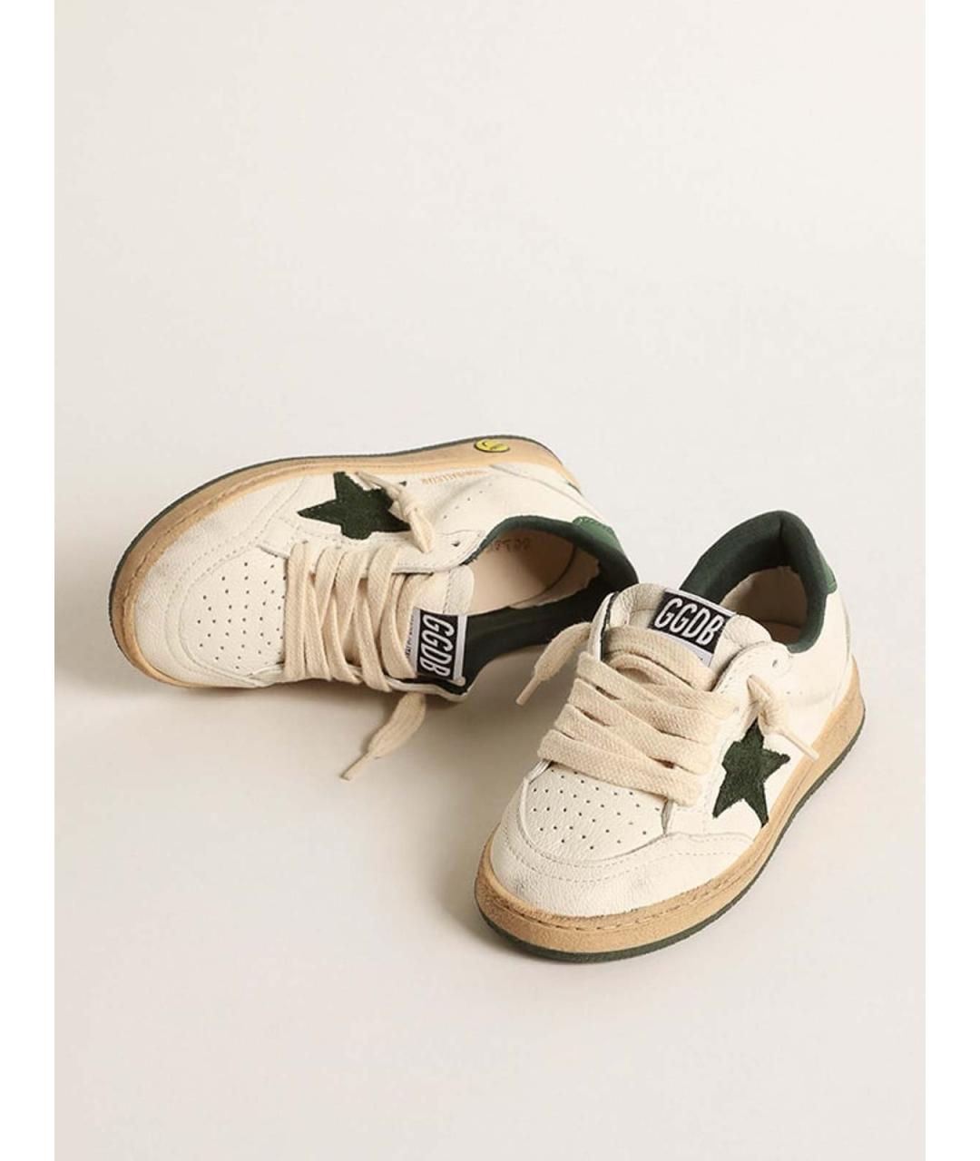 GOLDEN GOOSE Белая кожаная юбка миди, фото 4