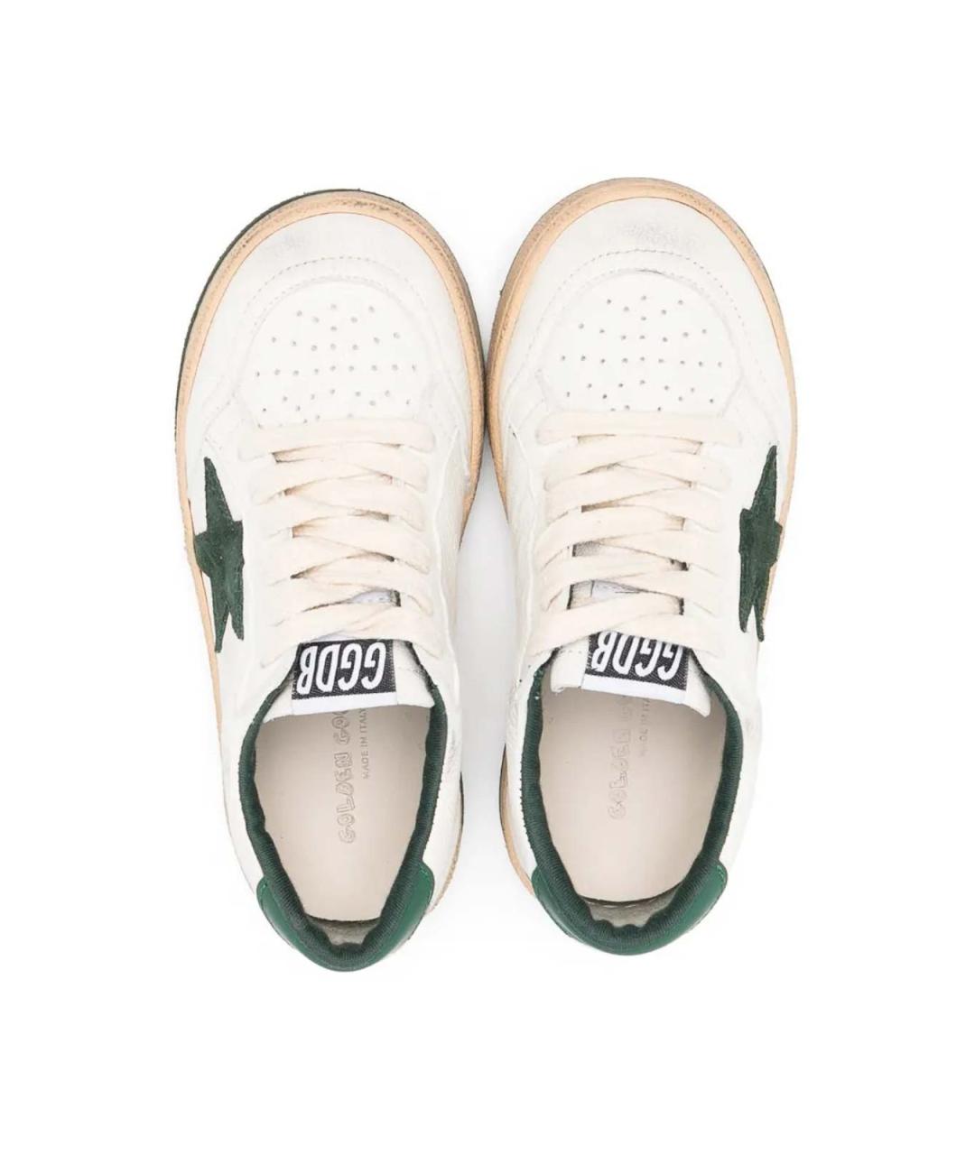 GOLDEN GOOSE Белая кожаная юбка миди, фото 5