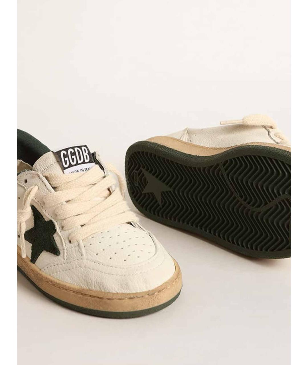 GOLDEN GOOSE Белая кожаная юбка миди, фото 6