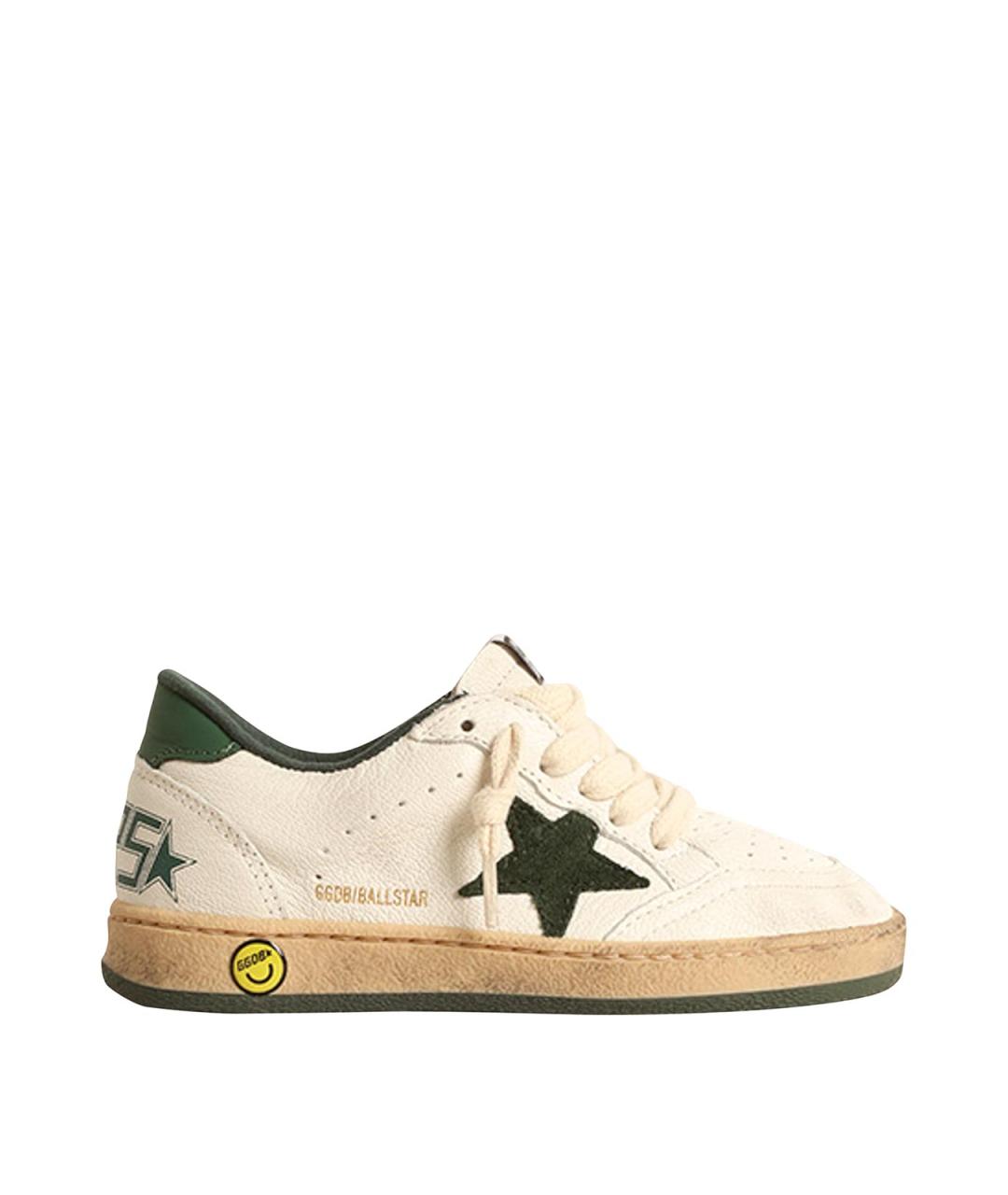 GOLDEN GOOSE Белая кожаная юбка миди, фото 1