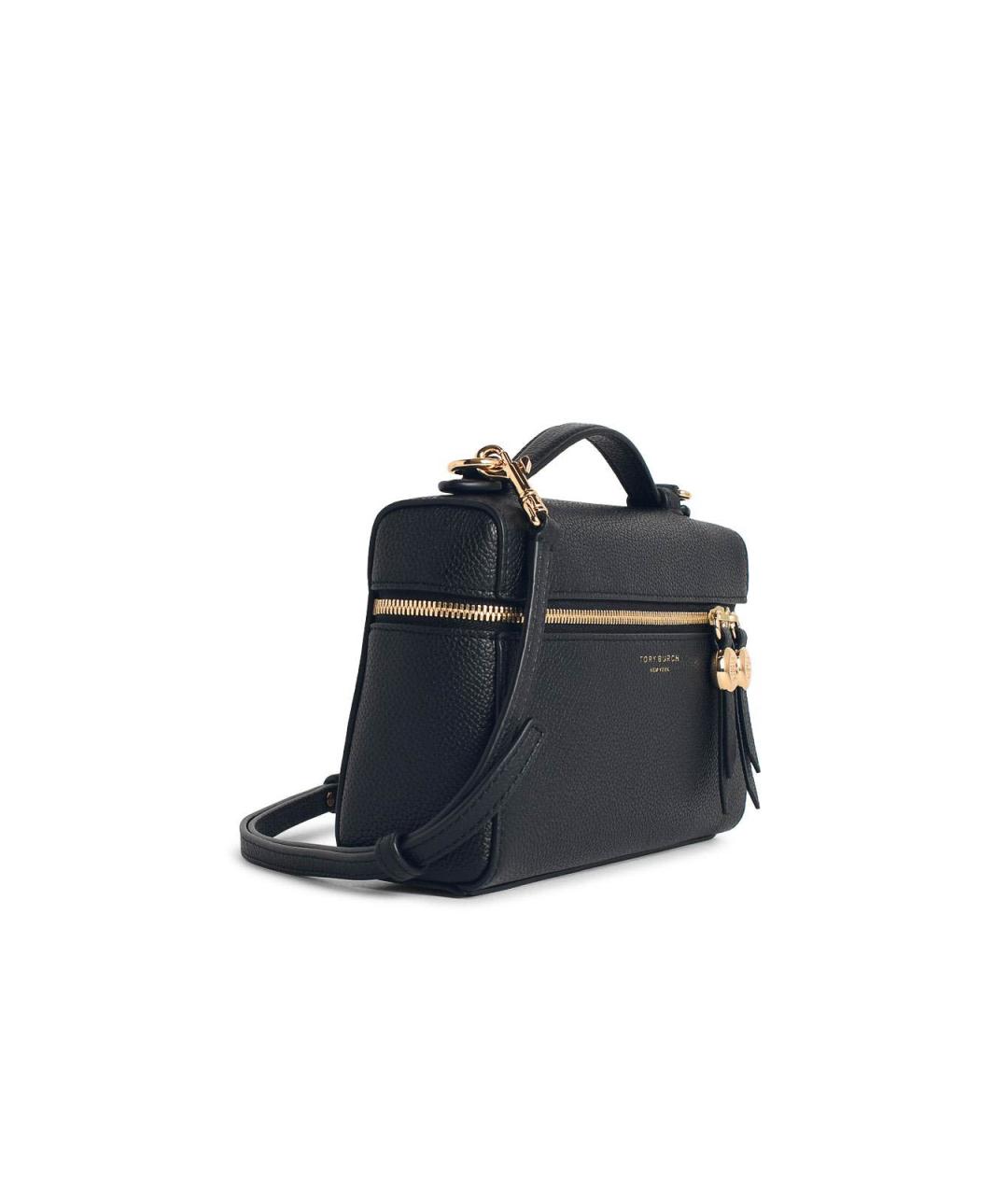 TORY BURCH Черная кожаная сумка с короткими ручками, фото 2