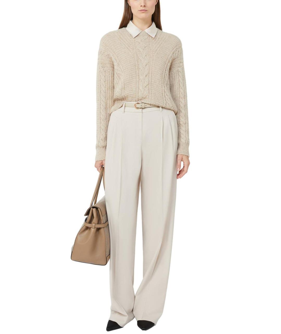 MAX MARA STUDIO Бежевый джемпер / свитер, фото 2