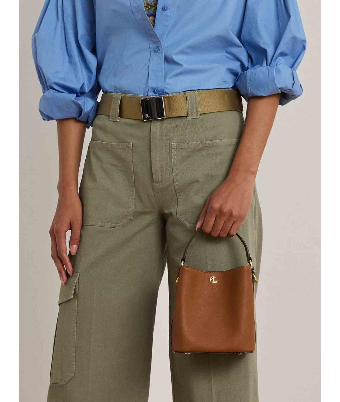 RALPH LAUREN Коричневая сумка с короткими ручками, фото 7