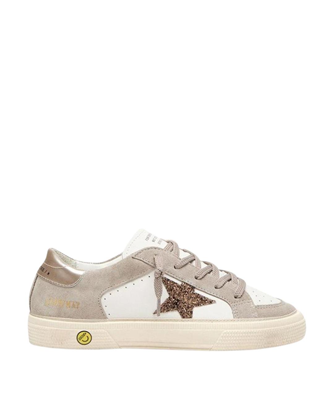 GOLDEN GOOSE Бежевые кожаные кеды, фото 1