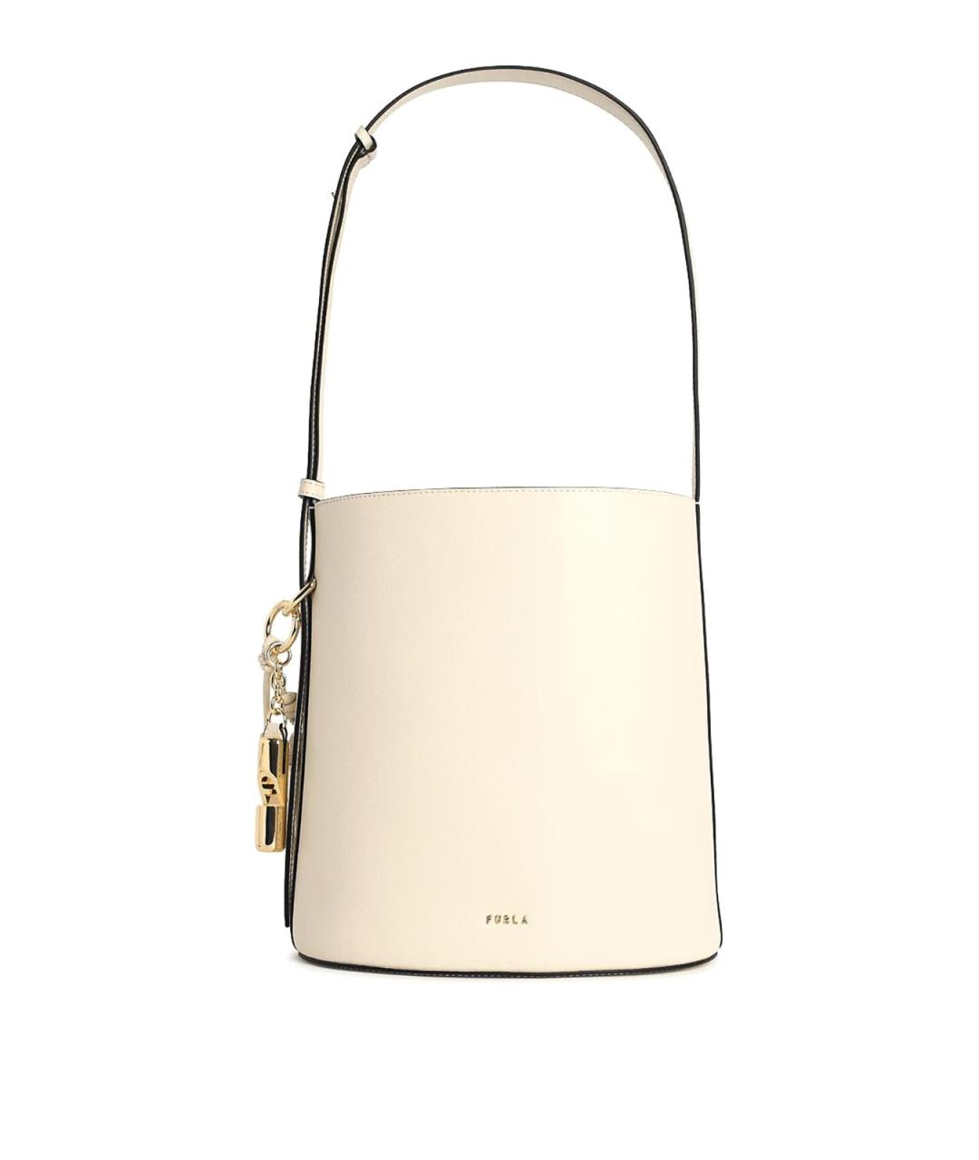 FURLA Бежевая кожаная сумка через плечо, фото 1