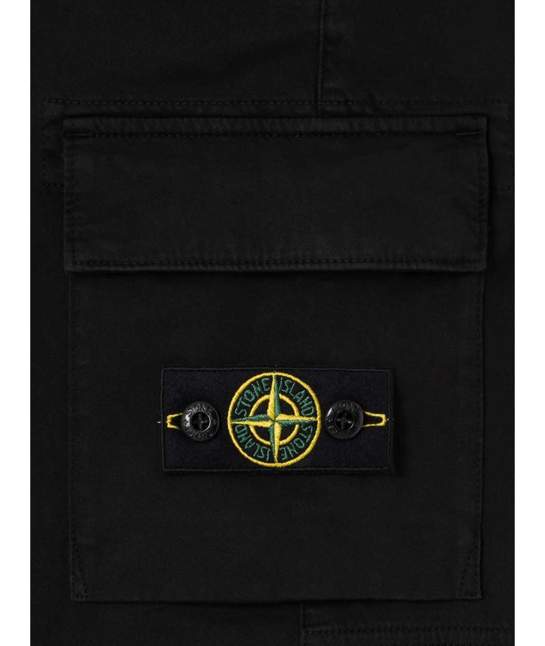 STONE ISLAND Черные хлопковые брюки и шорты, фото 3