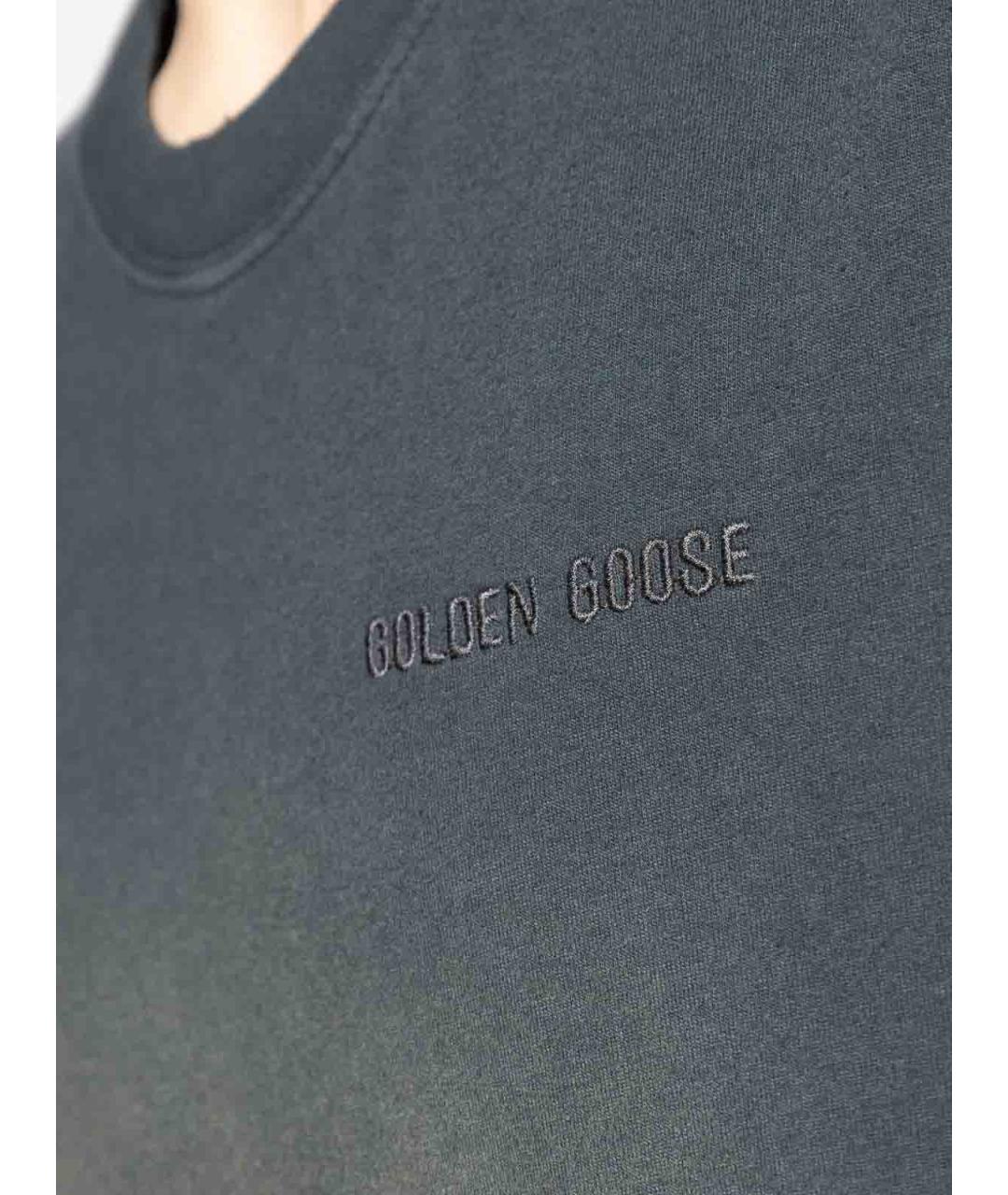 GOLDEN GOOSE Серая хлопковая футболка, фото 2