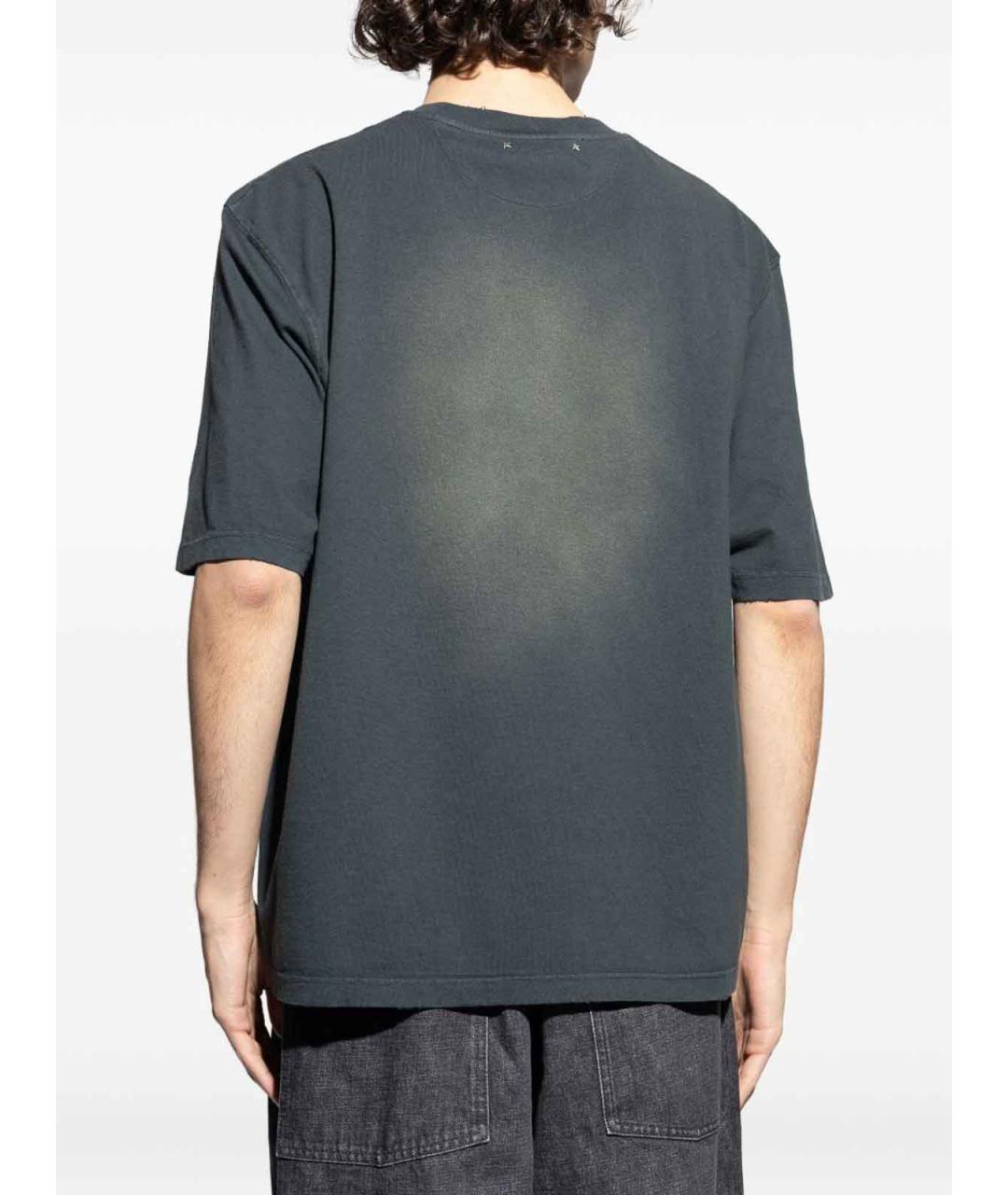 GOLDEN GOOSE Серая хлопковая футболка, фото 4