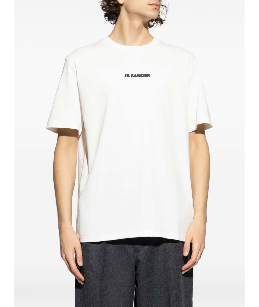 JIL SANDER Белая хлопковая футболка, фото 4