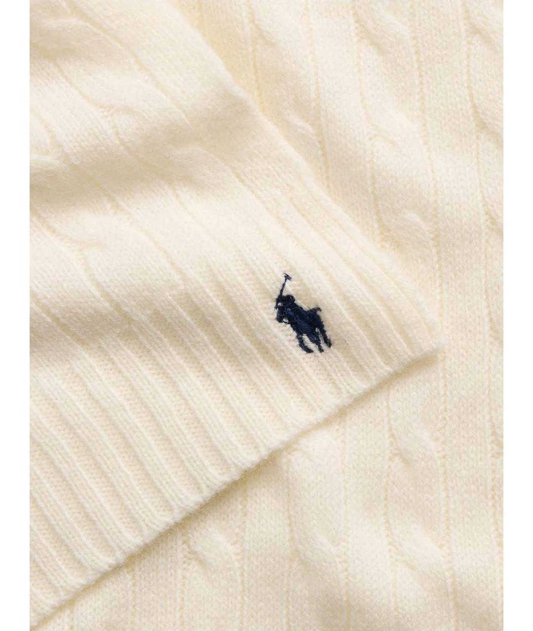 POLO RALPH LAUREN Белый кашемировый шарф, фото 3
