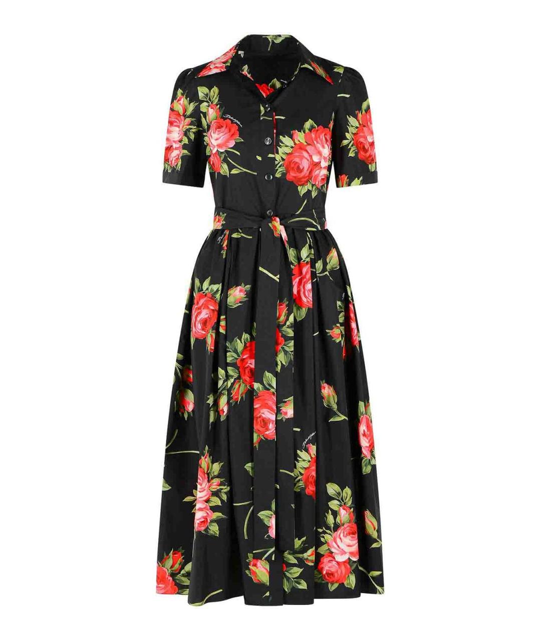 DOLCE&GABBANA Черное хлопковое повседневное платье, фото 1