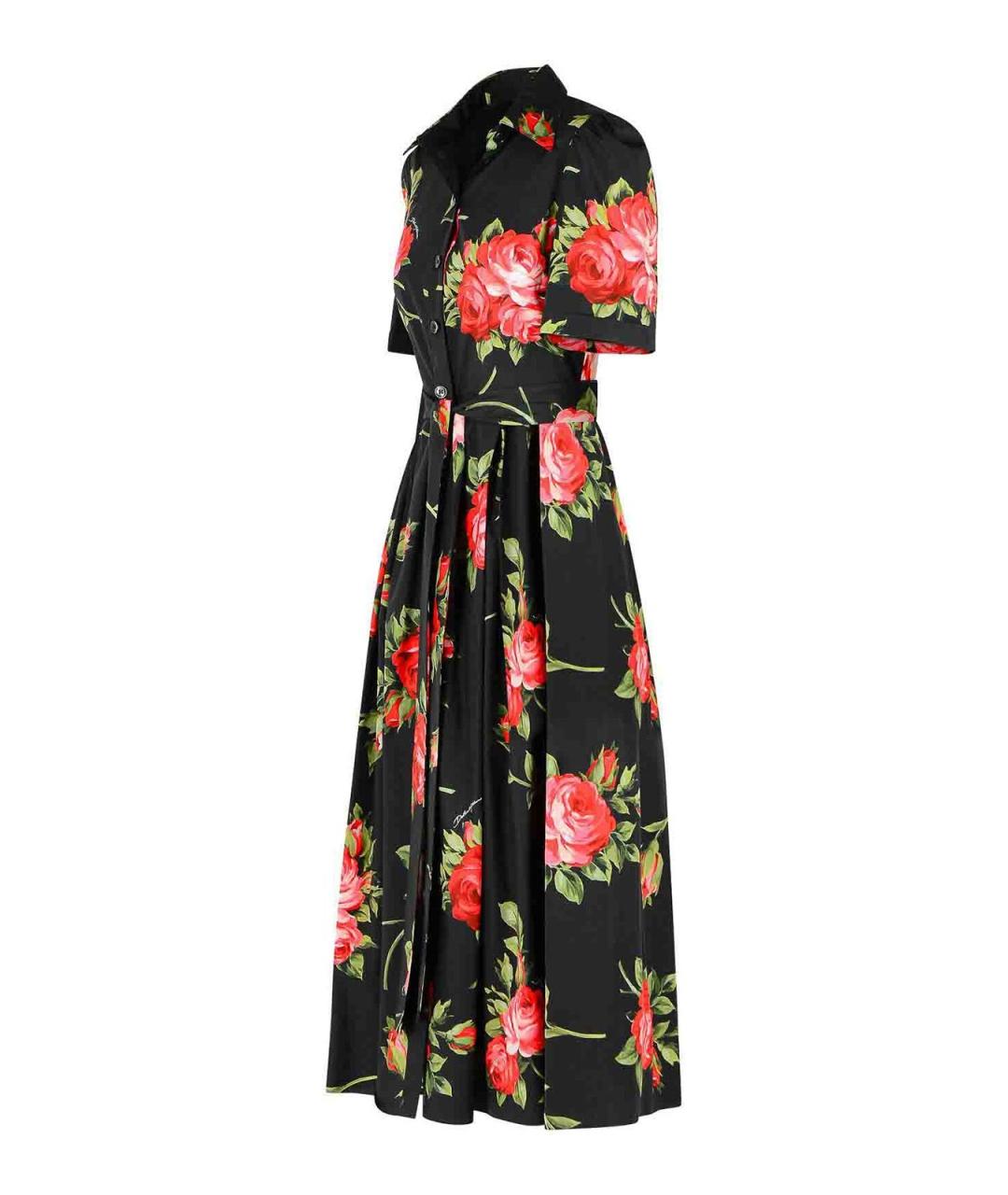 DOLCE&GABBANA Черное хлопковое повседневное платье, фото 3