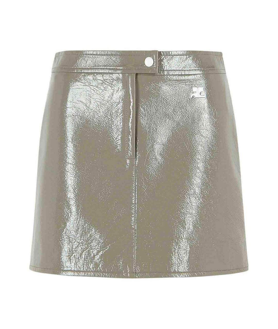 COURREGES Серая полиэстеровая юбка мини, фото 1