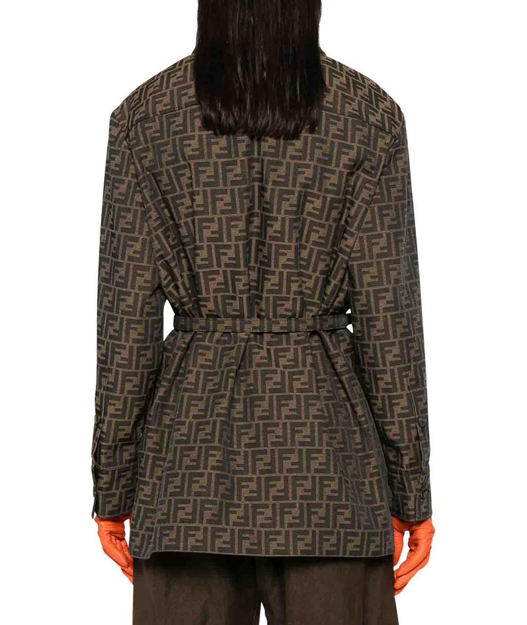 FENDI Коричневая полиэстеровая куртка, фото 3