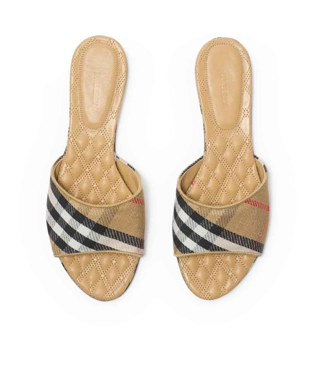 BURBERRY Мульти текстильные шлепанцы, фото 4