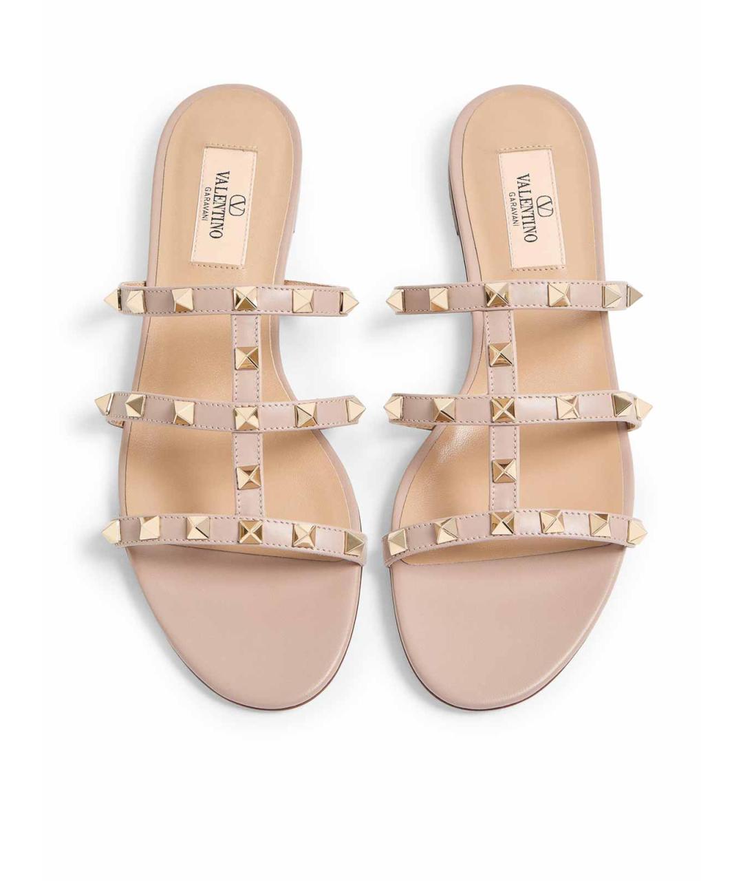 VALENTINO Бежевые кожаные сандалии, фото 5