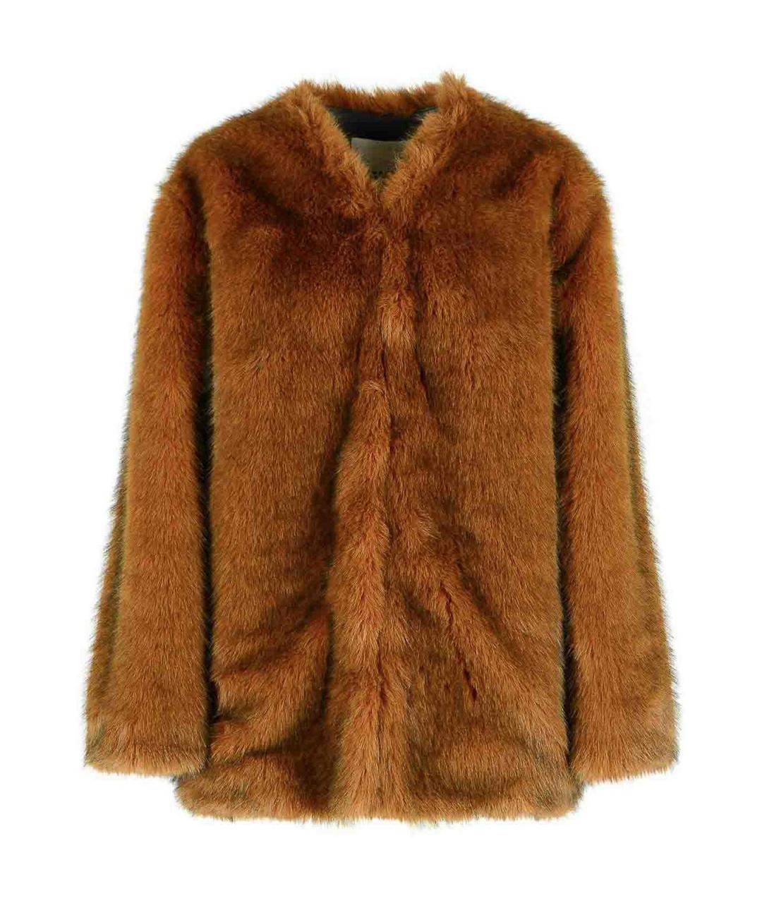 ISABEL MARANT Коричневая полиэстеровая шуба, фото 1