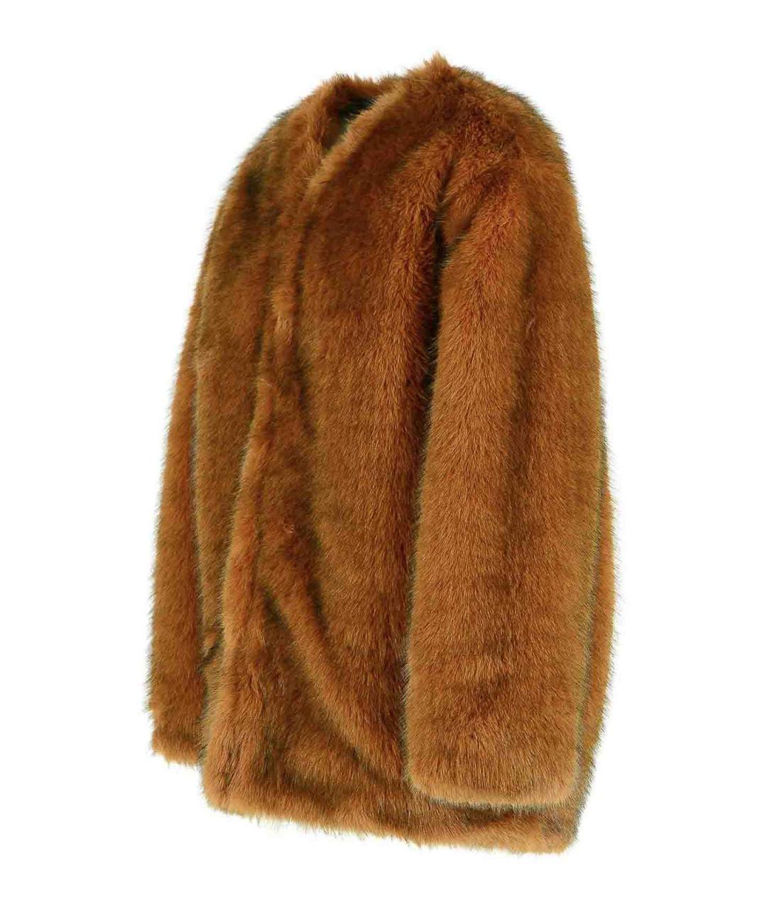ISABEL MARANT Коричневая полиэстеровая шуба, фото 3