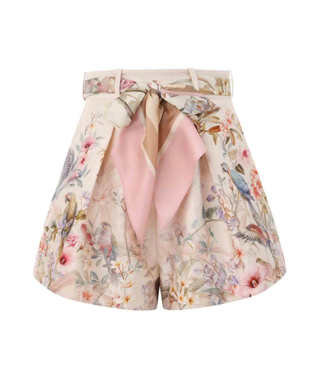 ZIMMERMANN Розовые хлопковые шорты, фото 1