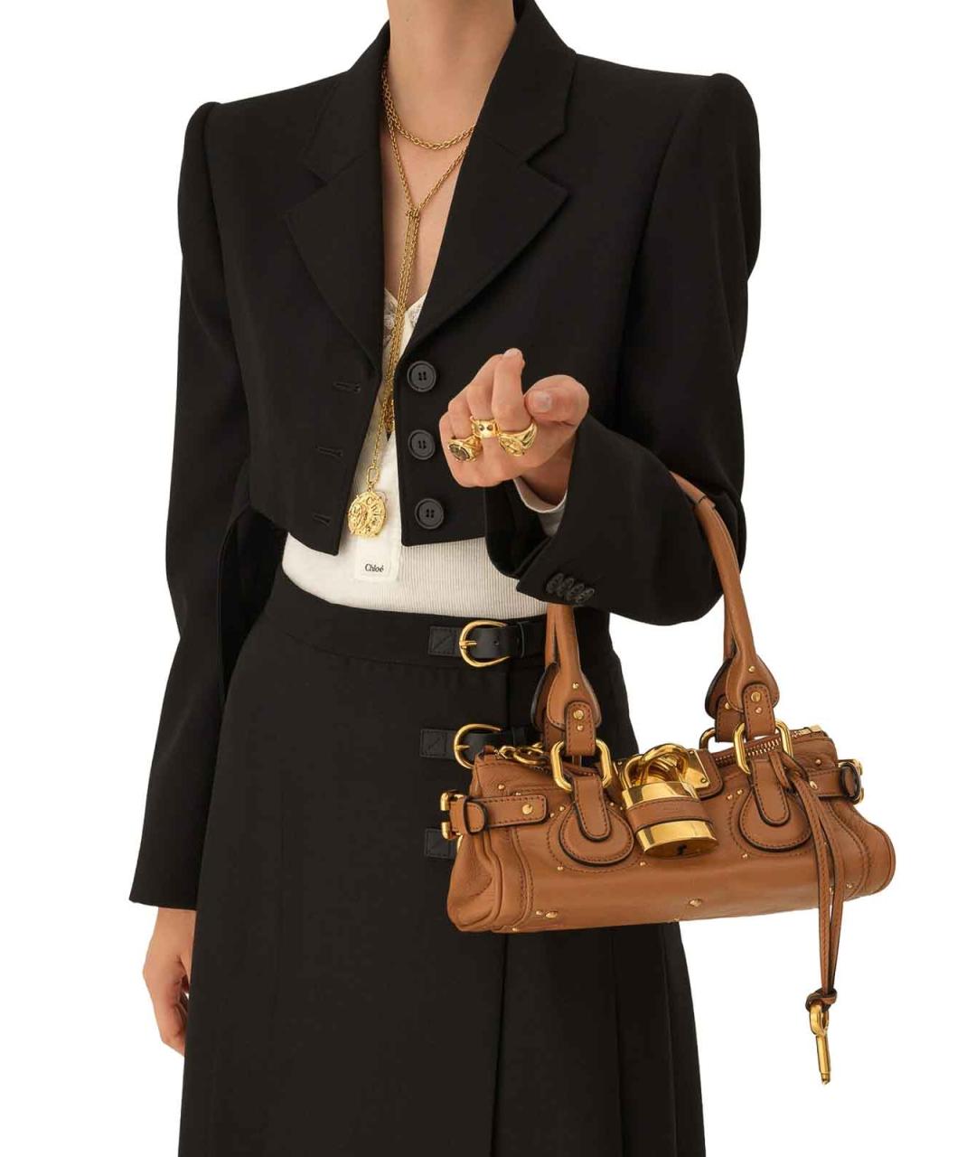CHLOE Коричневая кожаная сумка тоут, фото 3