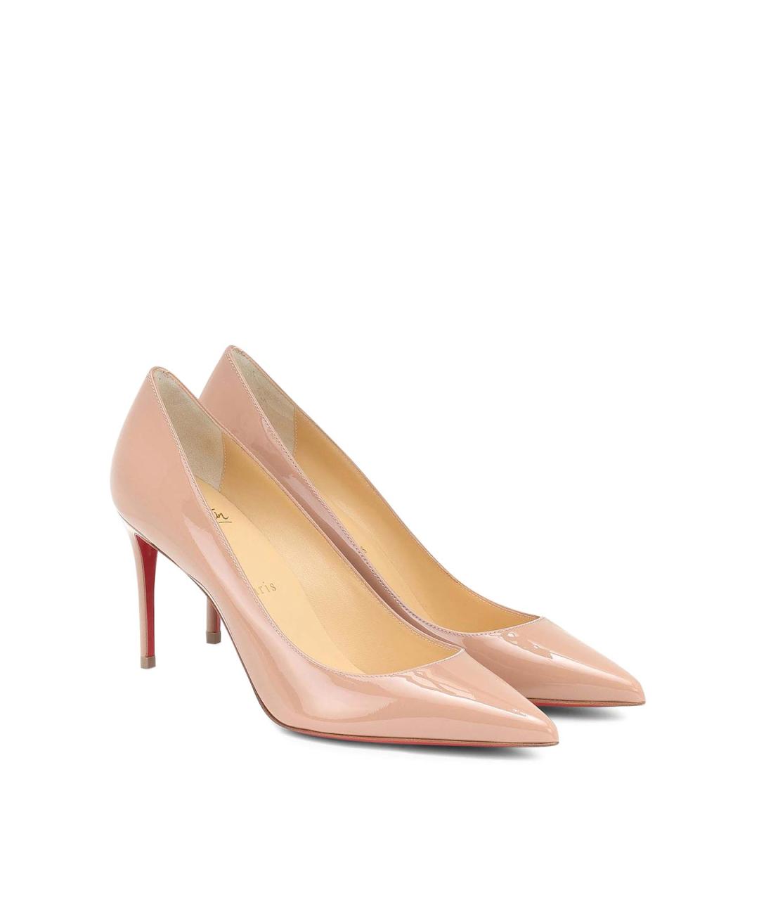 CHRISTIAN LOUBOUTIN Бежевые кожаные туфли, фото 2