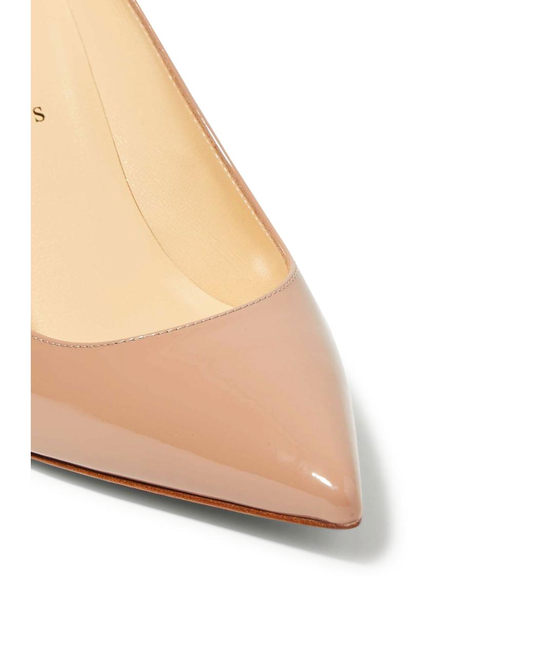 CHRISTIAN LOUBOUTIN Бежевые кожаные туфли, фото 4