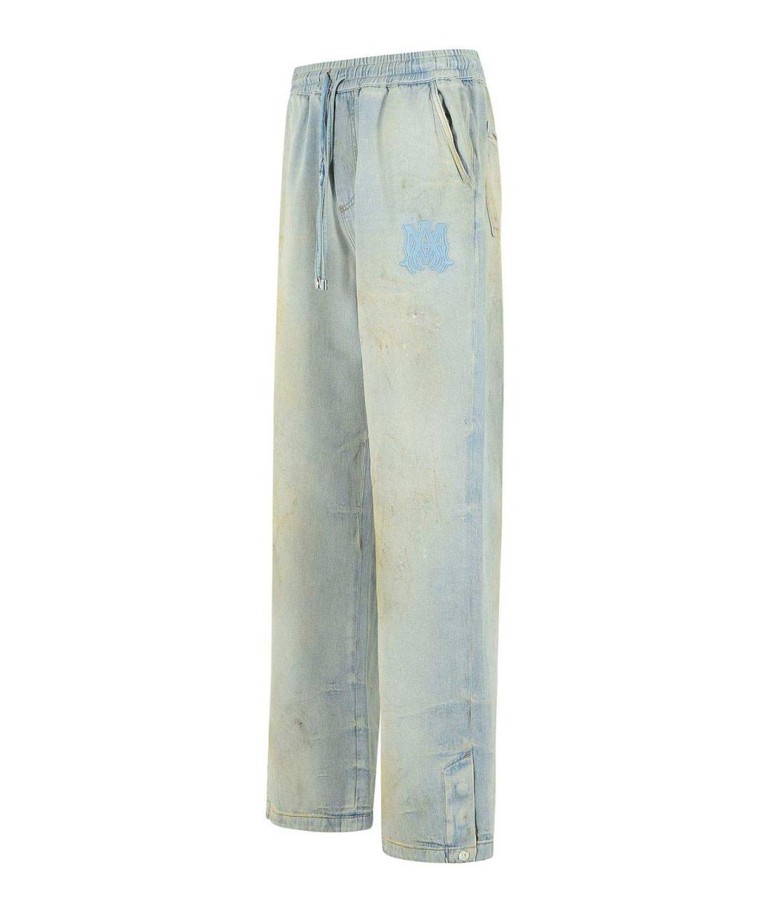 AMIRI Голубые хлопковые прямые джинсы, фото 3