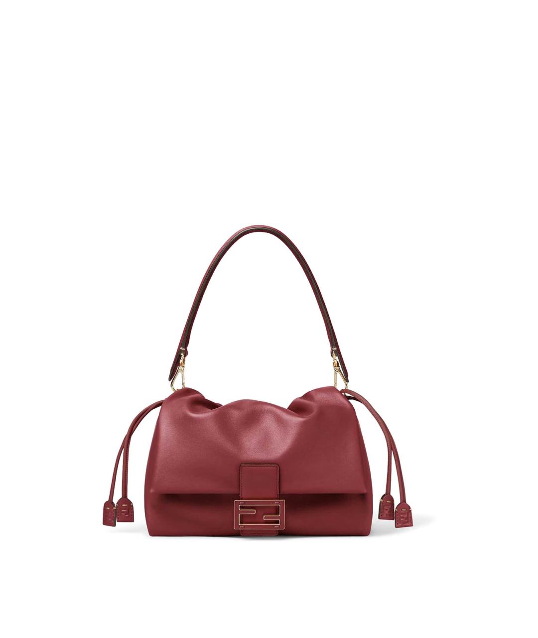 FENDI Бордовая кожаная сумка через плечо, фото 1