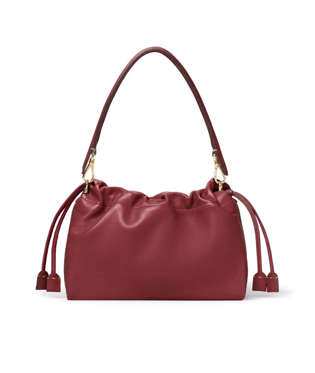 FENDI Бордовая кожаная сумка через плечо, фото 6