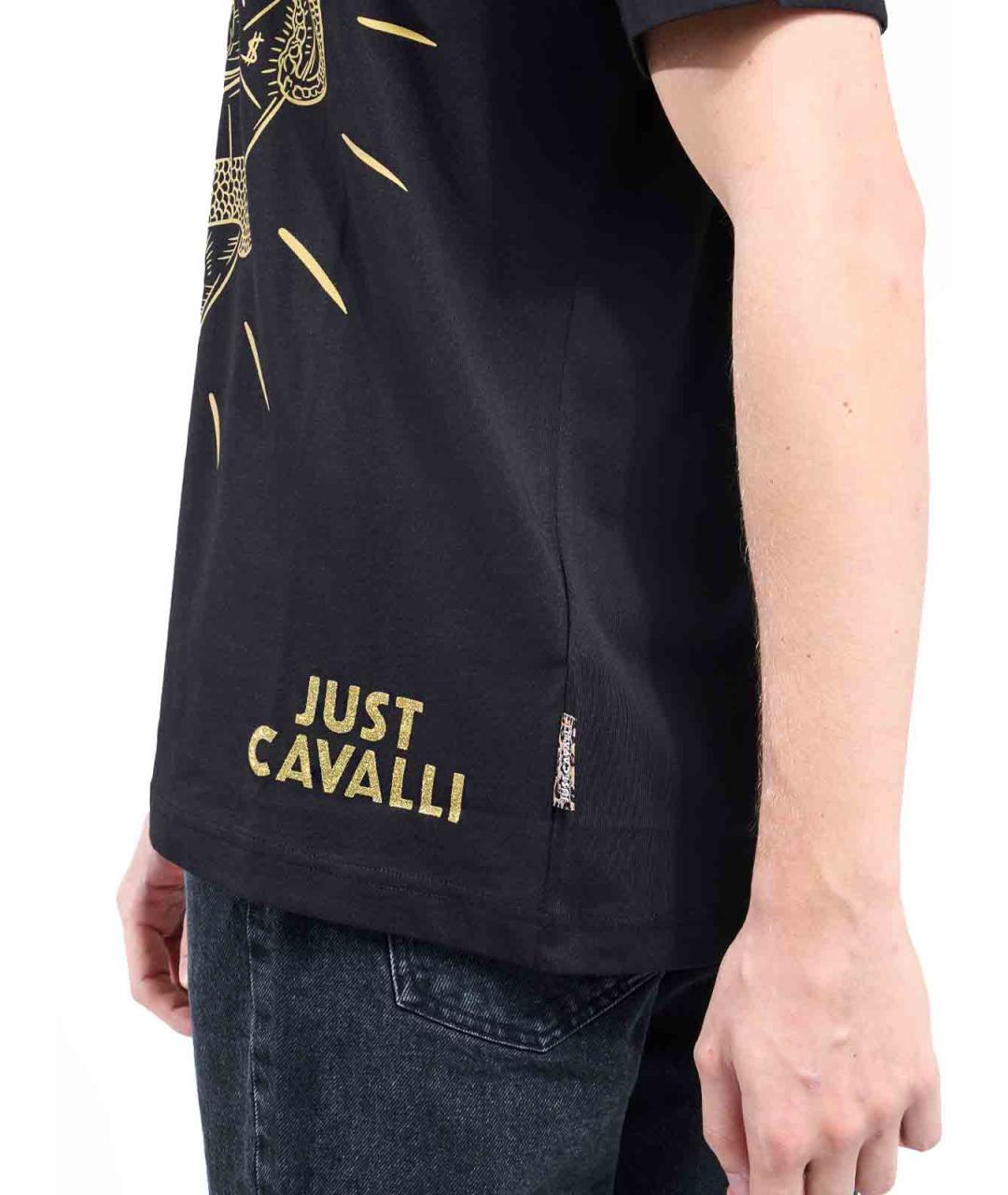 JUST CAVALLI Черная хлопковая футболка, фото 5