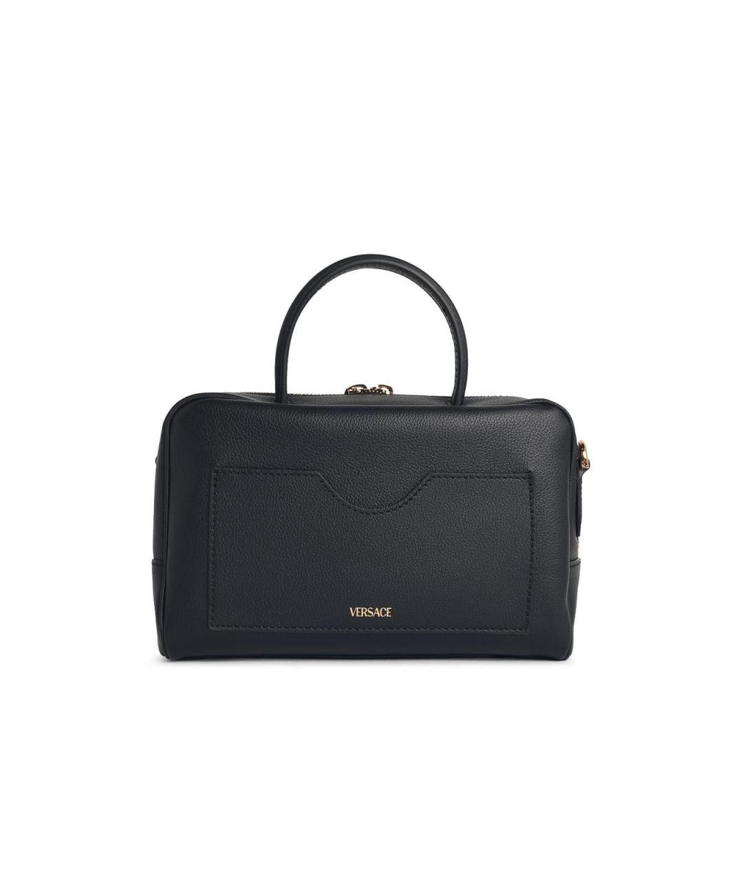 VERSACE Черная кожаная сумка тоут, фото 3
