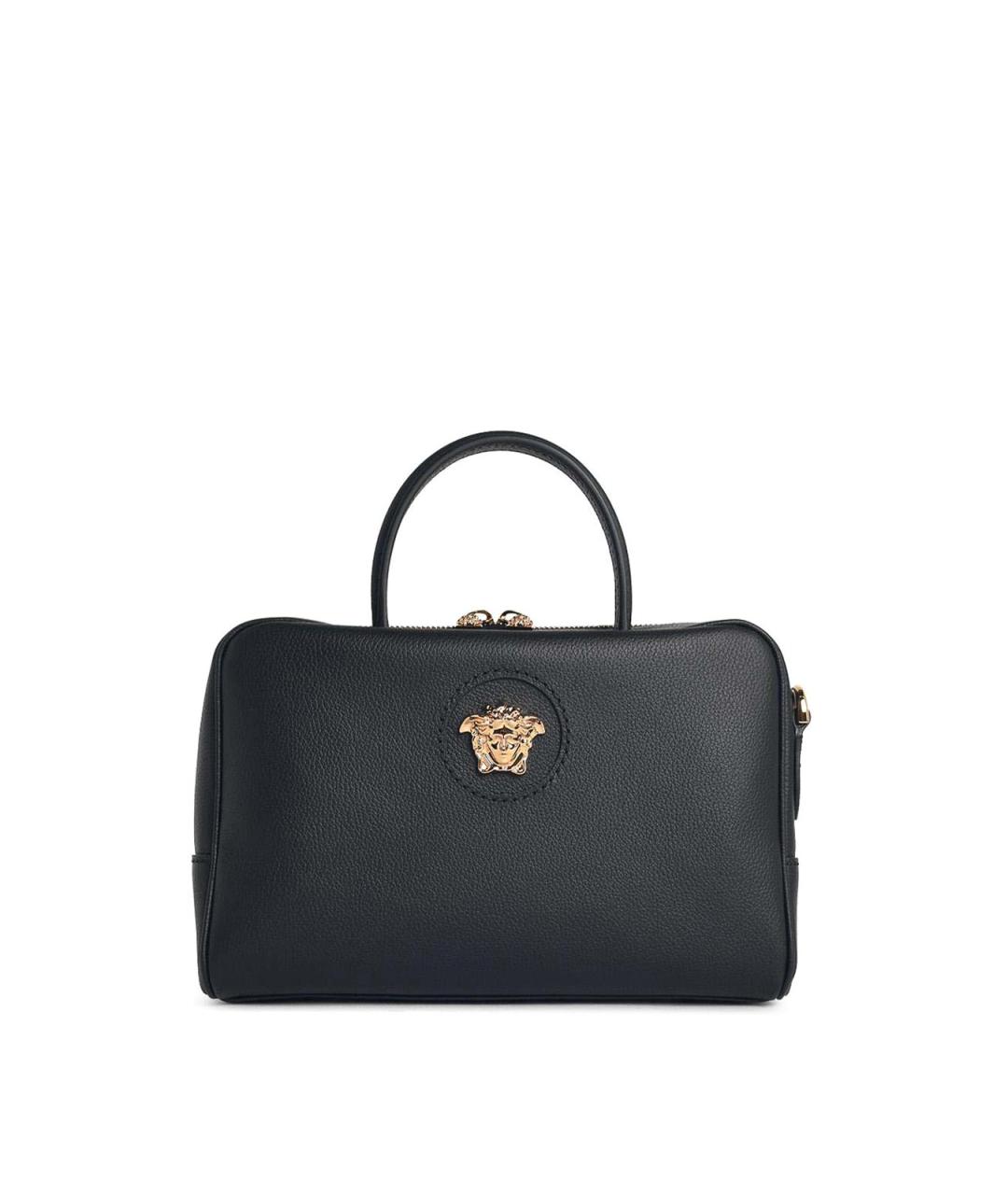 VERSACE Черная кожаная сумка тоут, фото 1