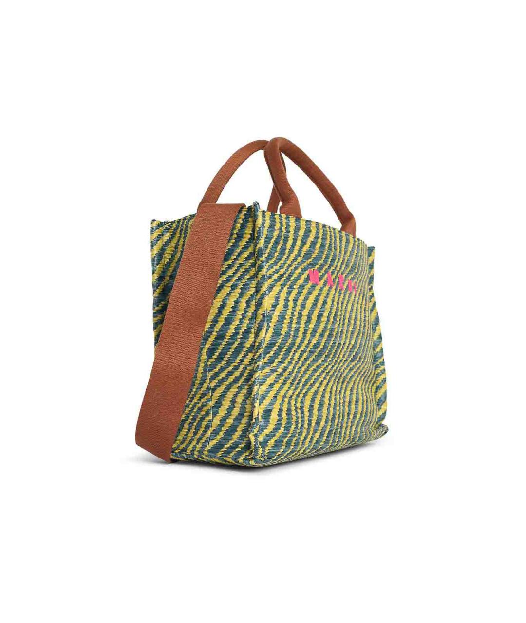 MARNI Зеленая хлопковая сумка тоут, фото 2