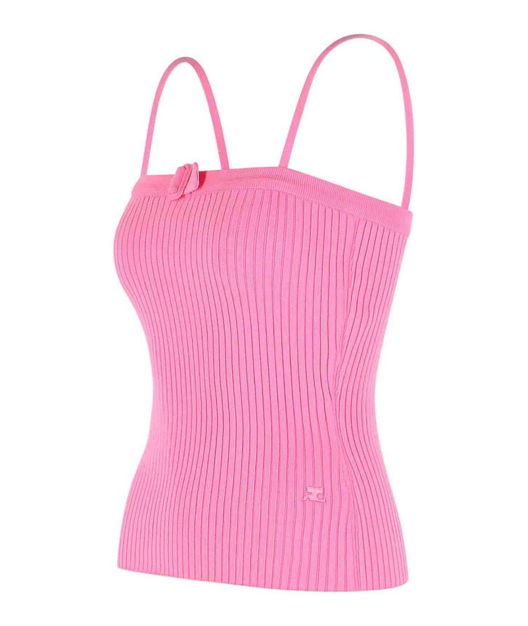 COURREGES Розовая вискозная майка, фото 3