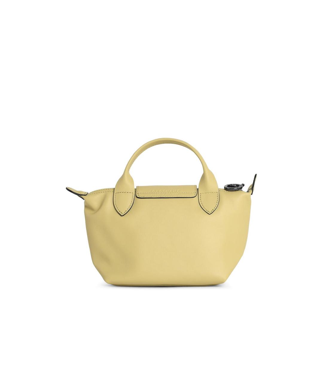 LONGCHAMP Желтая кожаная сумка с короткими ручками, фото 3