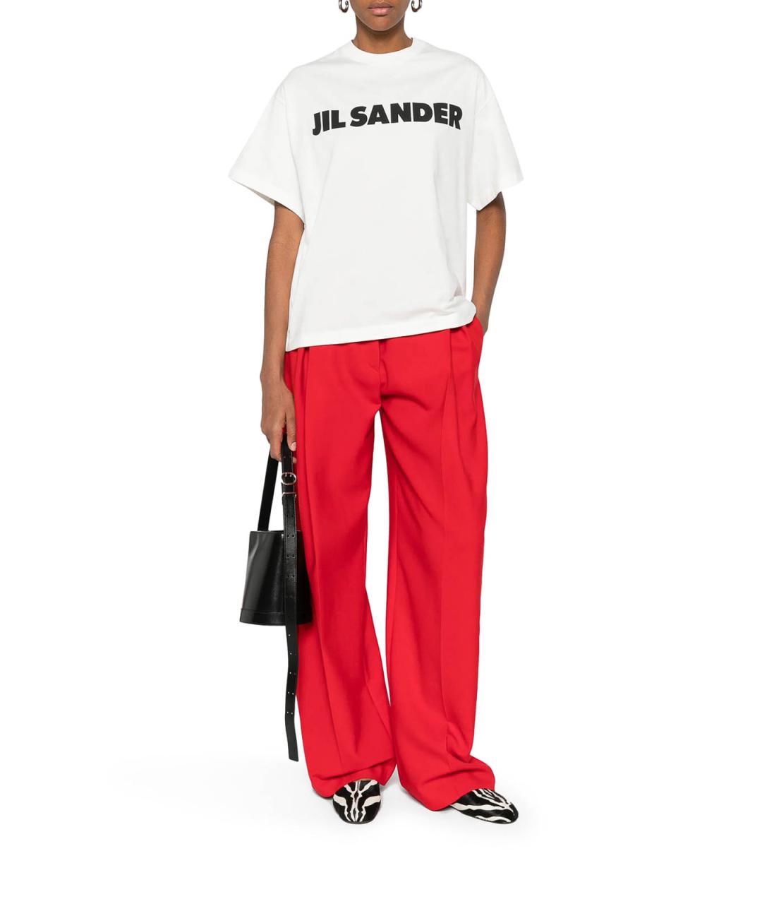 JIL SANDER Белая хлопковая футболка, фото 2
