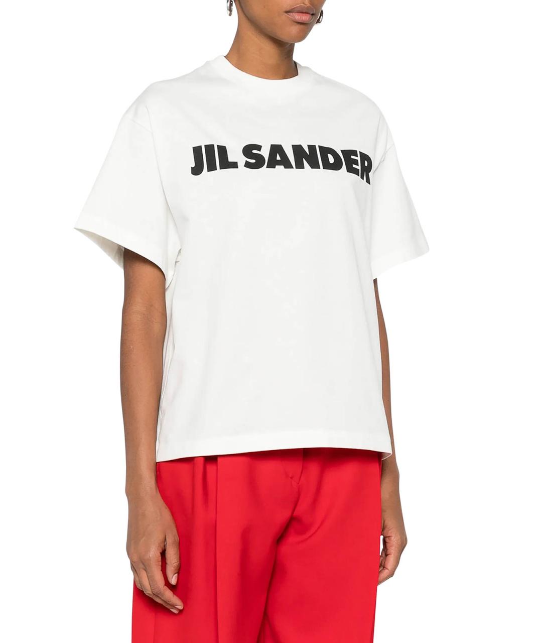 JIL SANDER Белая хлопковая футболка, фото 3