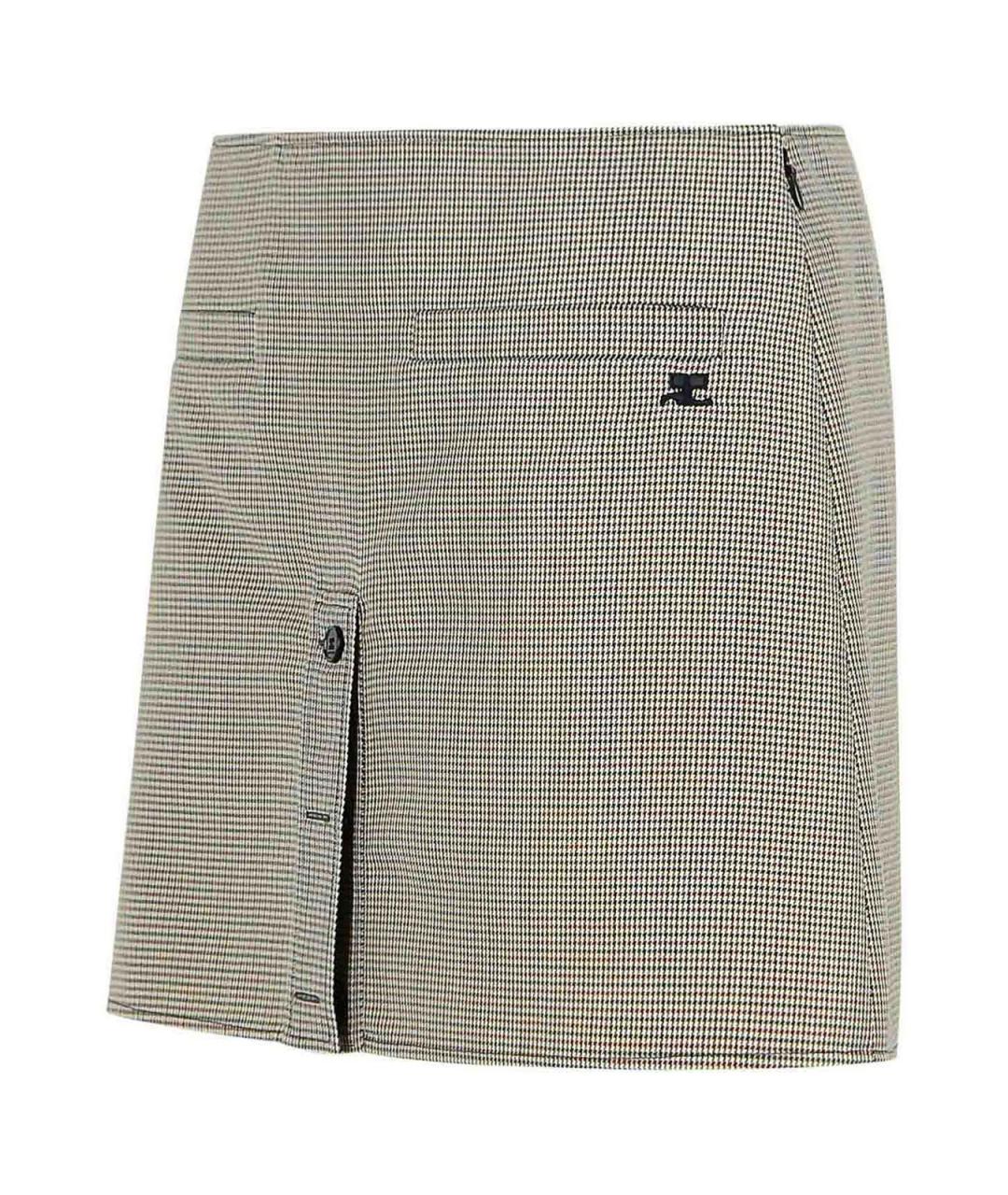 COURREGES Бежевая вискозная юбка мини, фото 3