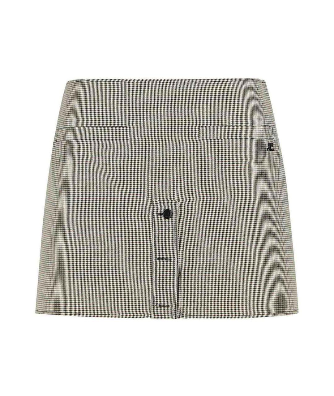 COURREGES Бежевая вискозная юбка мини, фото 1